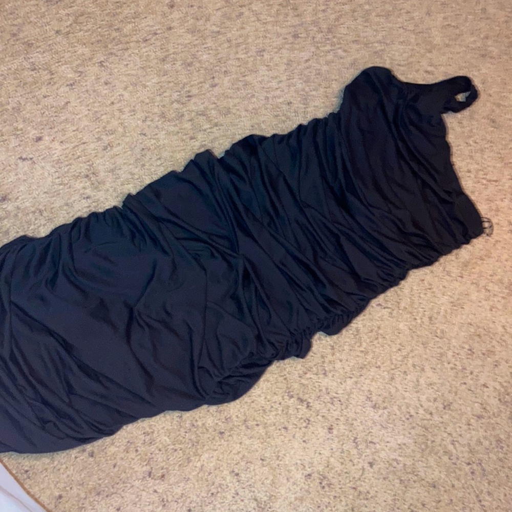 FashionNova Curve Enhancing Longer Black Dress